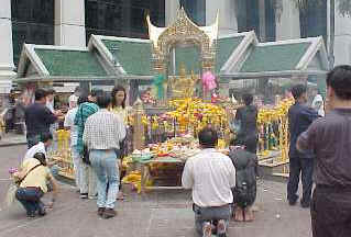 Devotees at Erawan shrine